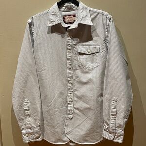 Brooks Brothers Blue Striped Long Sleeve Oxford Button Down Shirt - Size Medium